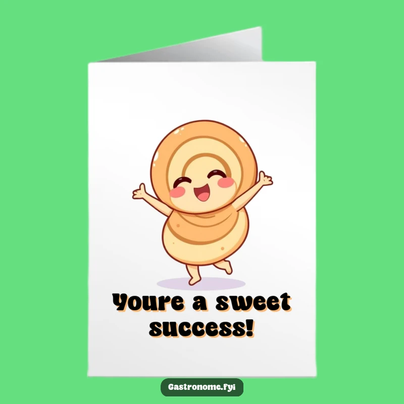 Free Printable Congrats Card: Cinnamon Roll Twirl, Celebrate with Sweetness