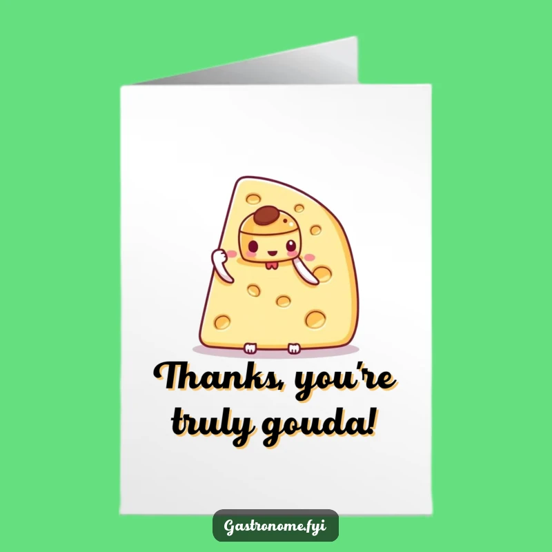 Free Printable Thank You Card: Cheese & Pastry Gratitude Downloadable Gift