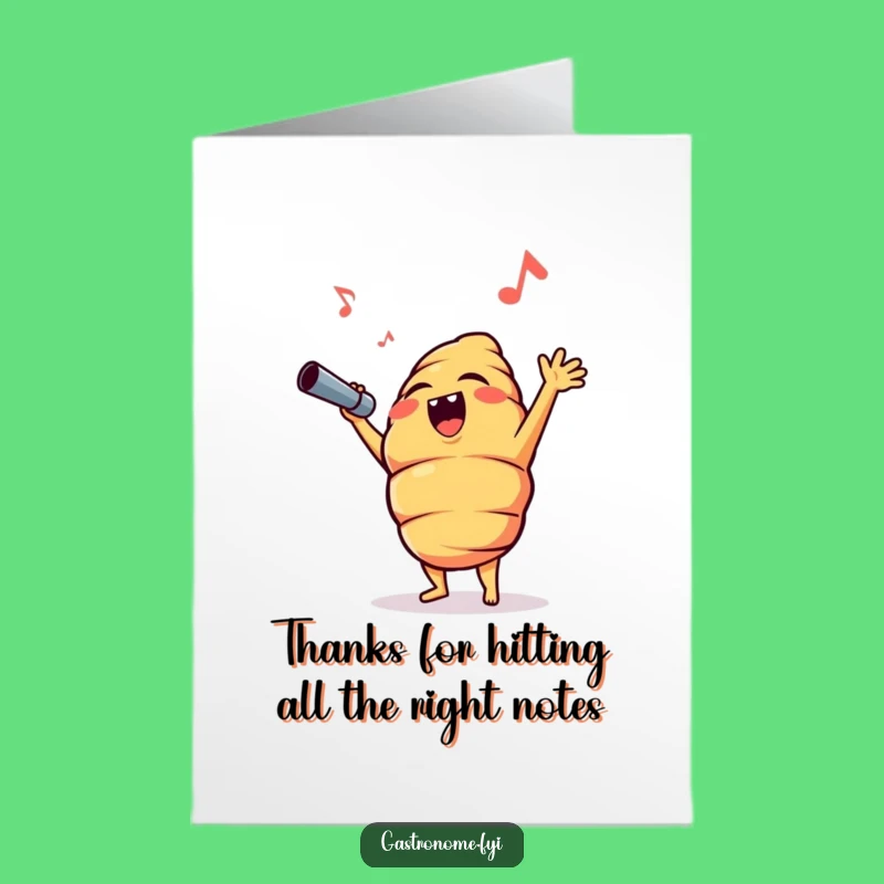Free Printable Thank You Card: Croissant Opera Singer - Grateful Downloadable Note