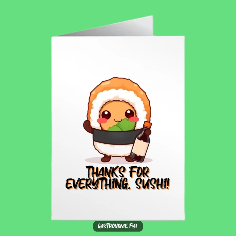 Free Printable Thank You Card: Sushi Roll Pose - Funny & Chic