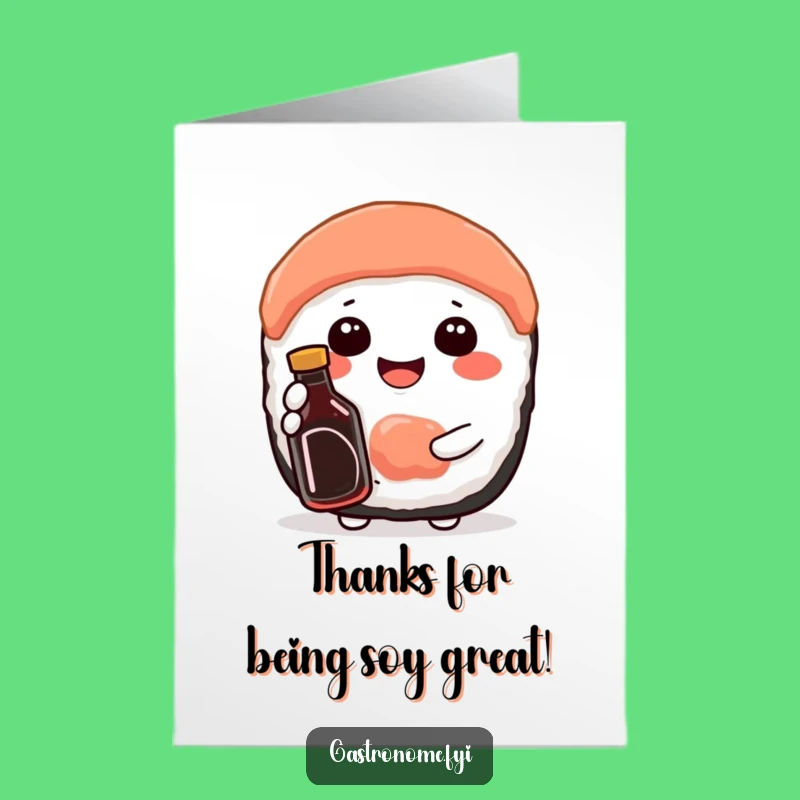 Free Printable Thank You Card: Sushi Thanks, Soy Sauce, Easy DIY Gift
