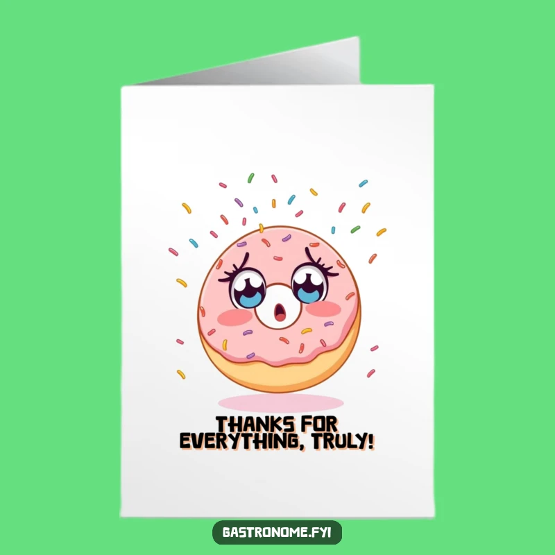 Free Printable Thank You Donut Card: Surprised Sprinkles for Grateful Downloadable Thanks