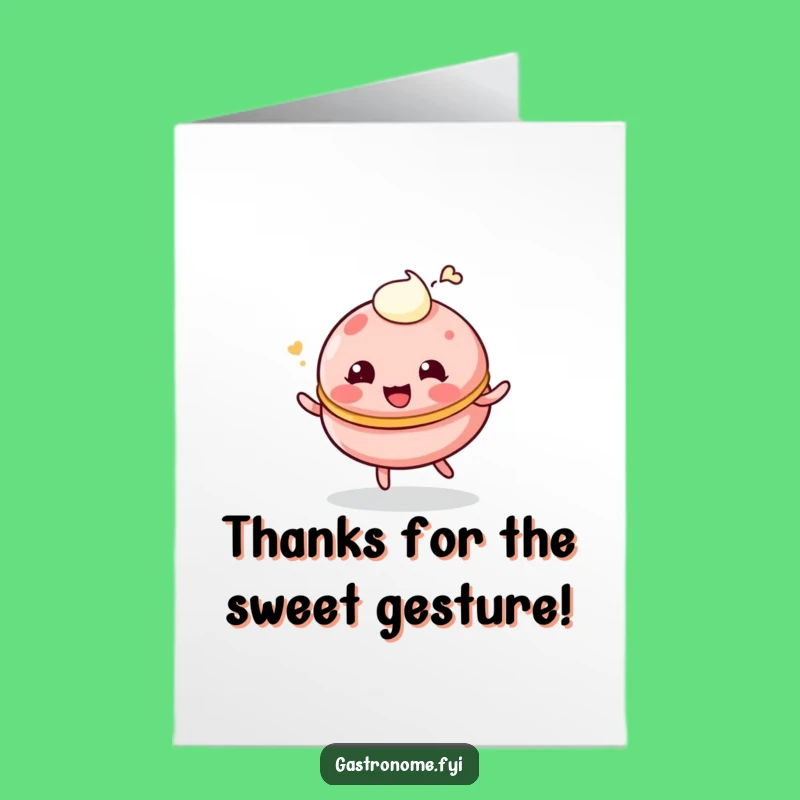 Free Printable Thank You Macaroon Card: Giggling Treat for Grateful Downloadable Thanks