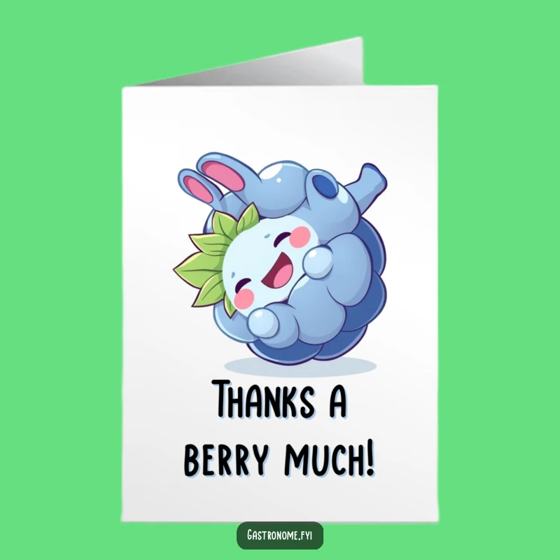 Free Printable Thank You Card: Giggling Blueberry Somesault, Express Gratitude