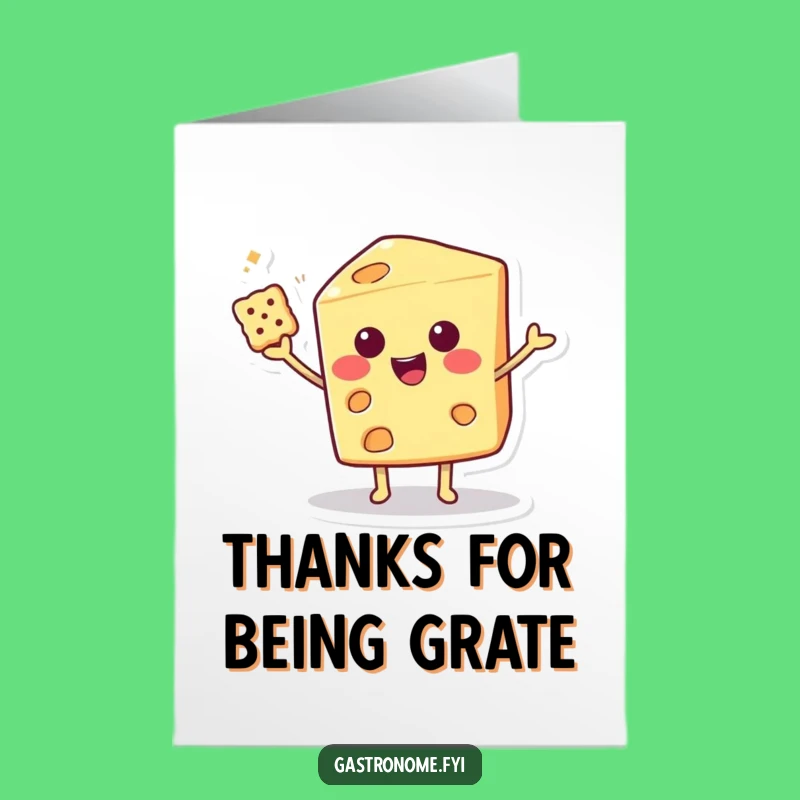 Free Printable Thank You Card: Cheesy Cracker Fun Funny Downloadable Gift