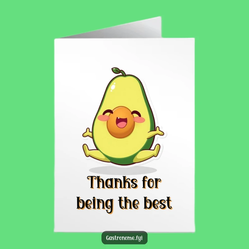 Free Printable Thank You Card: Avocado Split Thanks - Downloadable Gratitude!