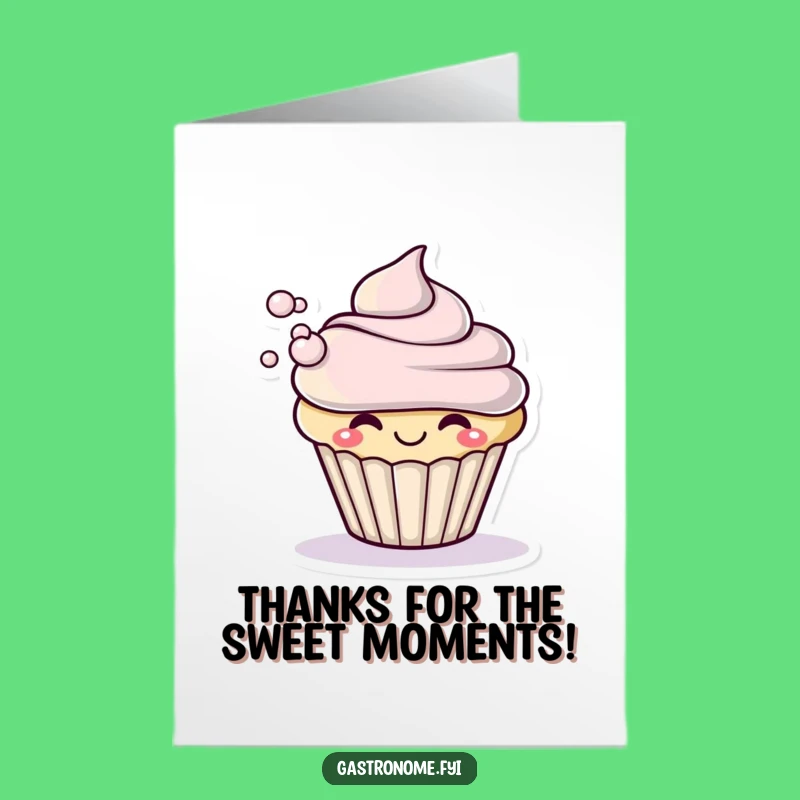 Funny Free Printable Thank You: Cupcake Blows Frosting Card Downloadable