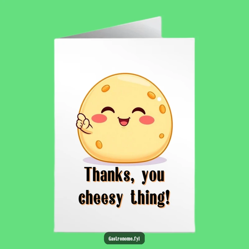 Free Printable Thank You Card: Cheese Ball Nod, Contented Gratitude