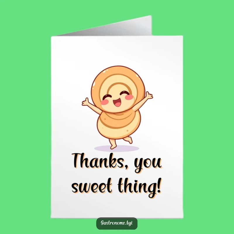 Free Printable Thank You Card: Cinnamon Roll Twirl, Sweet Gratitude