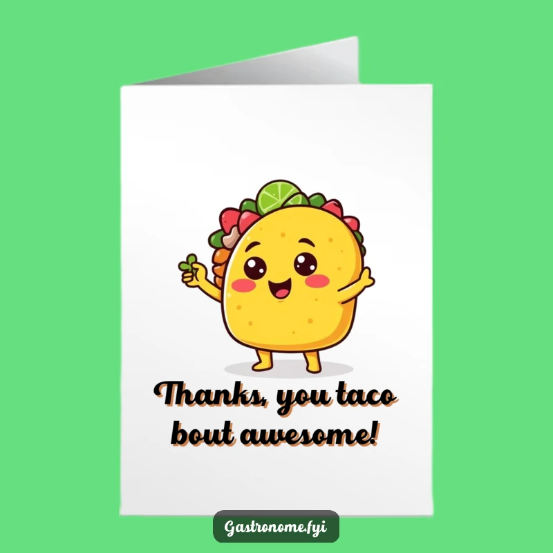 Free Printable Thank You Card: Sassy Taco Lime Pose, Zesty Thanks