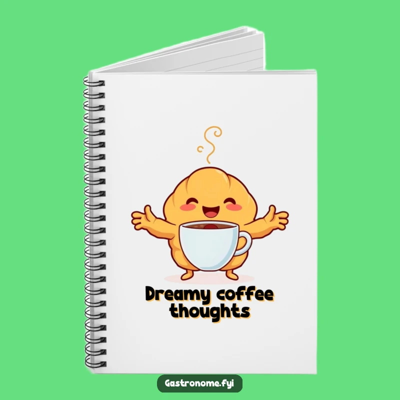 Funny Croissant Coffee Notebook: Happy Character for Notes, Perfect Humorous Journal