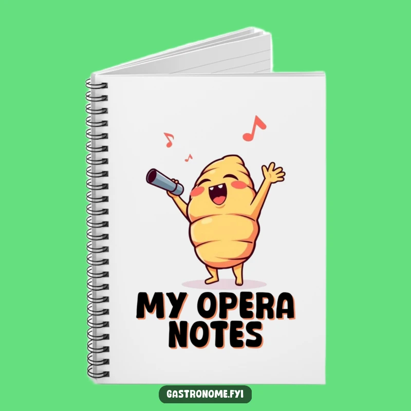 Funny Croissant Opera Singer Notebook - Journal Your Thoughts with Humorous Pastry Art