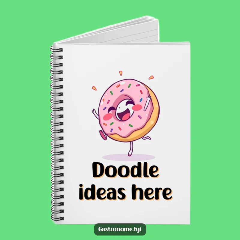 Funny Donut Cartwheel Notebook - Jot Down Sweet Ideas