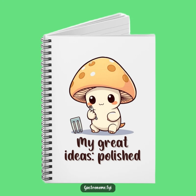 Funny Mushroom Polishing Fork Notebook: Whimsical Journal, Perfect Funny Gift