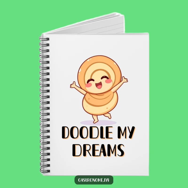 Funny Overjoyed Cinnamon Roll Notebook, Journal for Sweet Ideas