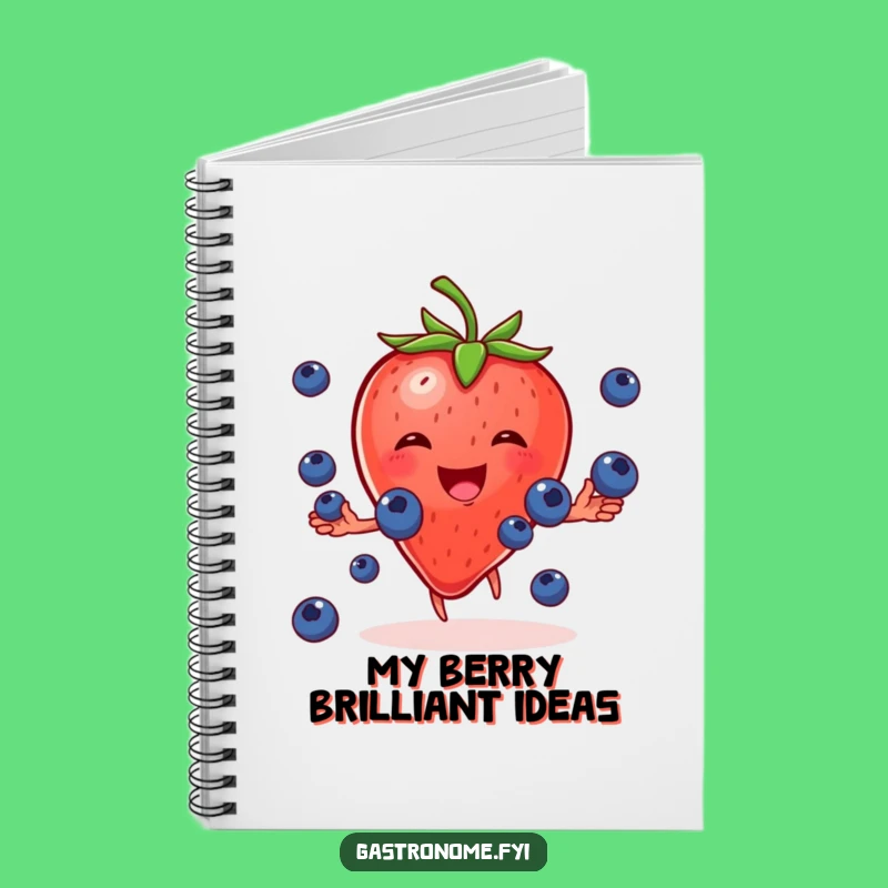 Funny Strawberry Juggling Blueberries Notebook: Fruity Gift for Notes