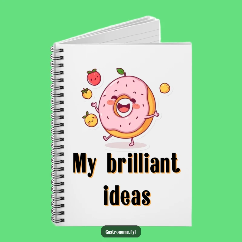 Funny Donut Juggling Fruits Notebook - Jot Down Ideas with Humor