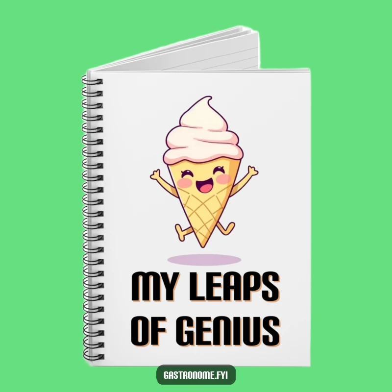 Funny Ice Cream Cone Leap Notebook: Jot Down Ideas with Sweet Fun