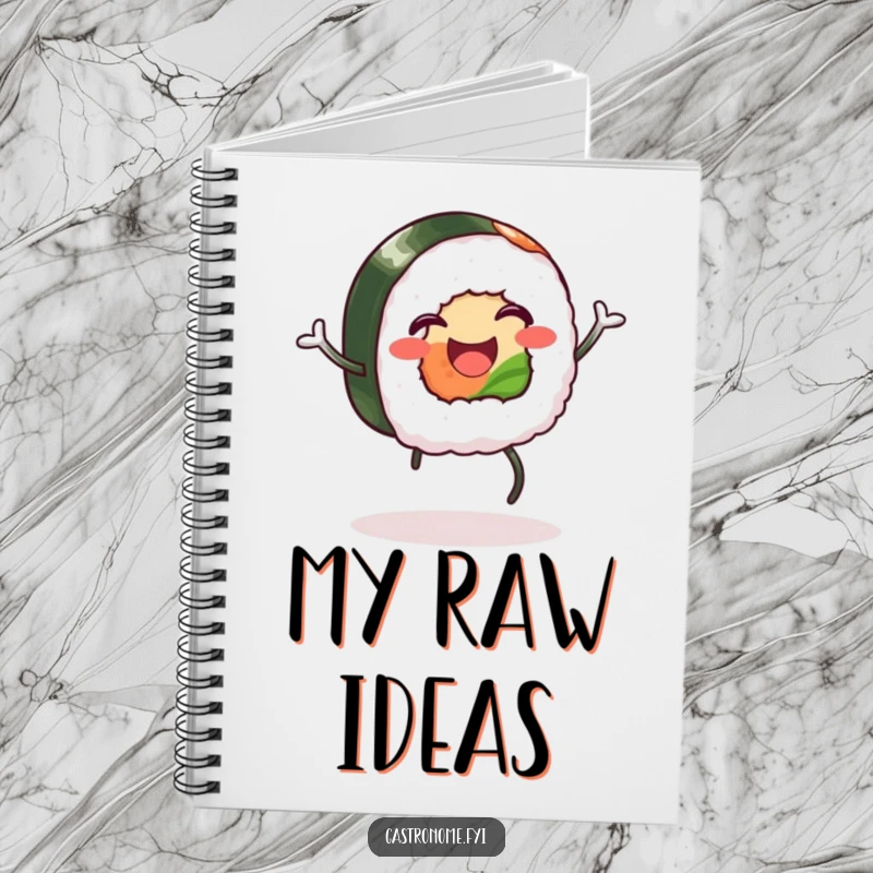 Funny notebook: A happy sushi roll with legs doing a silly jig, great for journaling and funny gifts.