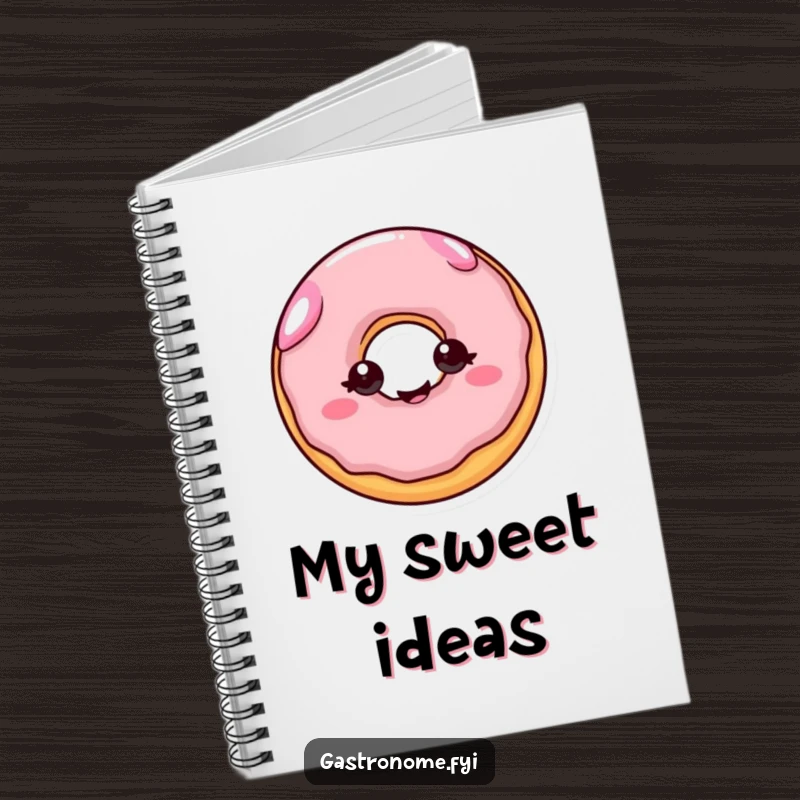 Funny notebook: A cheerful donut with eyes wiggling with joy, great for journaling and funny gifts.