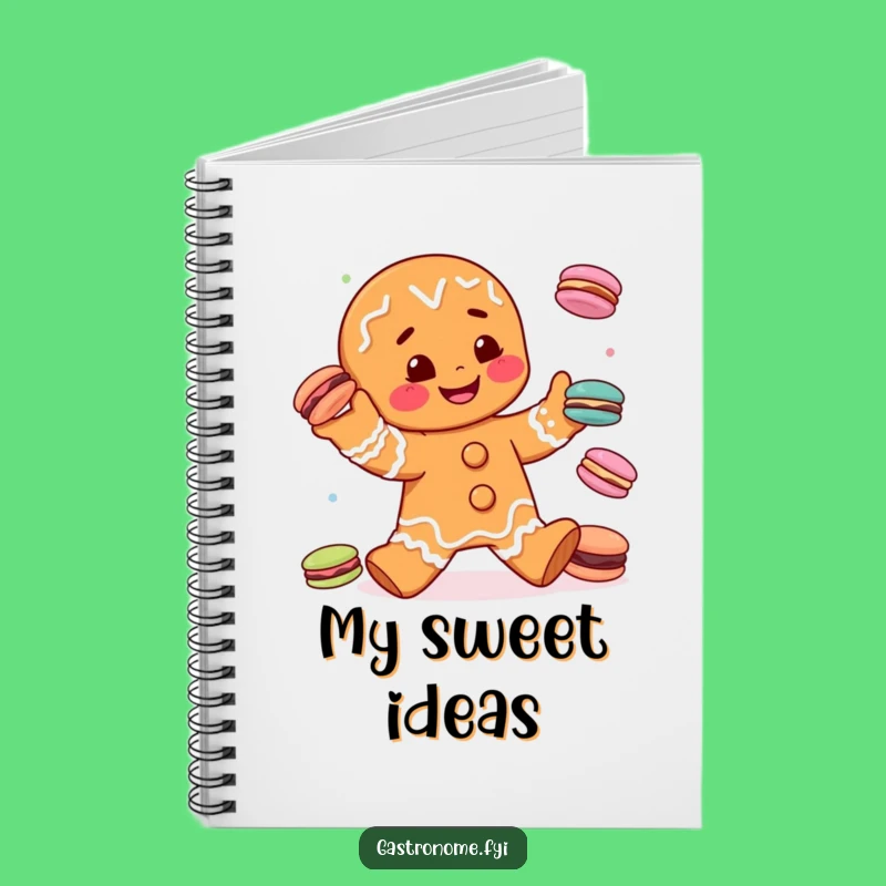 Funny Gingerbread Man Juggling Notebook - Journal Your Sweet Ideas with Humorous Art