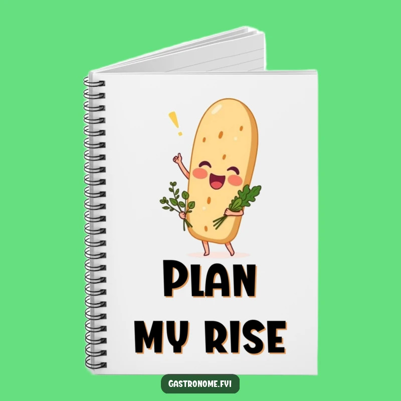 Funny Excited Baguette Notebook, Journal for Herb Lovers