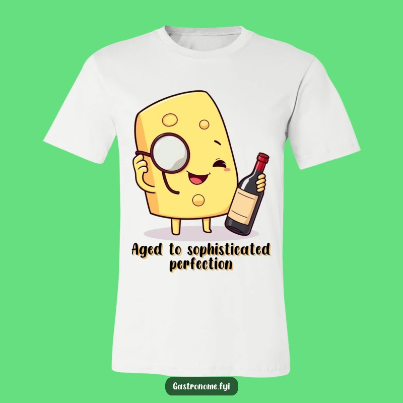 Funny Wine Tasting Cheese Wedge T-Shirt: A Sophisticated Character, Perfect Funny Gift