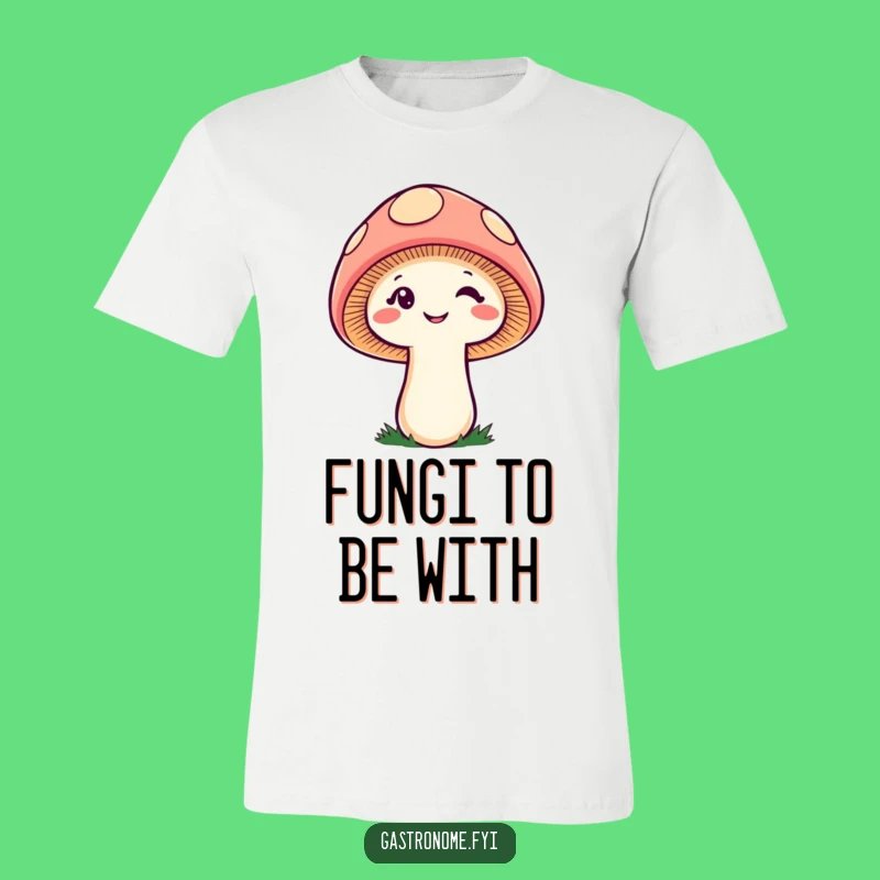 Funny Cheeky Mushroom T-Shirt, Winking Fungi Statement Tee