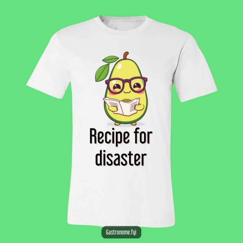 Funny Avocado Recipe Shirt: A Pleased Chef with Glasses, Perfect Humorous Apparel Gift!