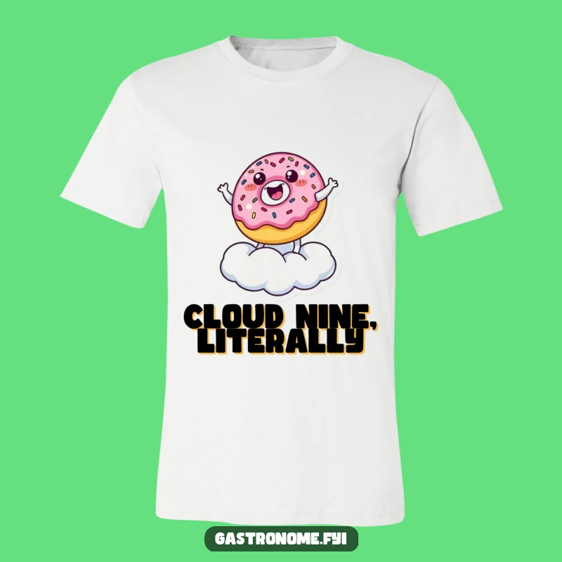 Funny Donut Cloud Bouncer T-Shirt: Happy Sprinkled Character's Joyful Bounce Funny Gift