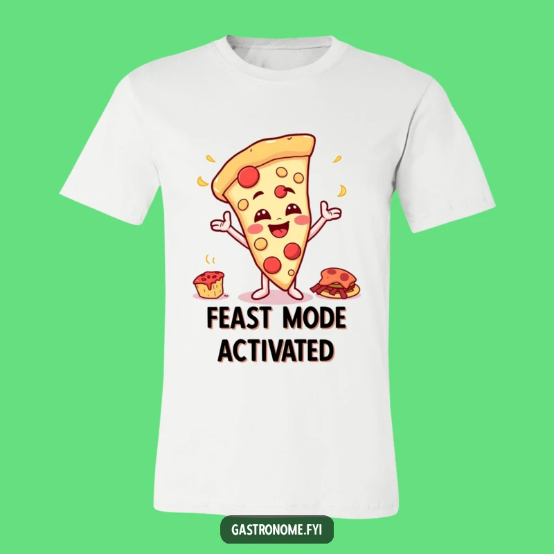 Funny Pizza Feast T-Shirt - Cheesy Grin Character, Foodie Fun, Hilarious Gift Idea!