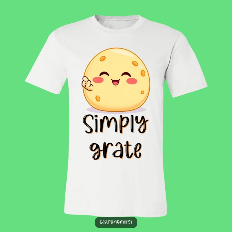 Funny Smiling Cheese Ball T-Shirt, Satisfied Snack Statement Tee