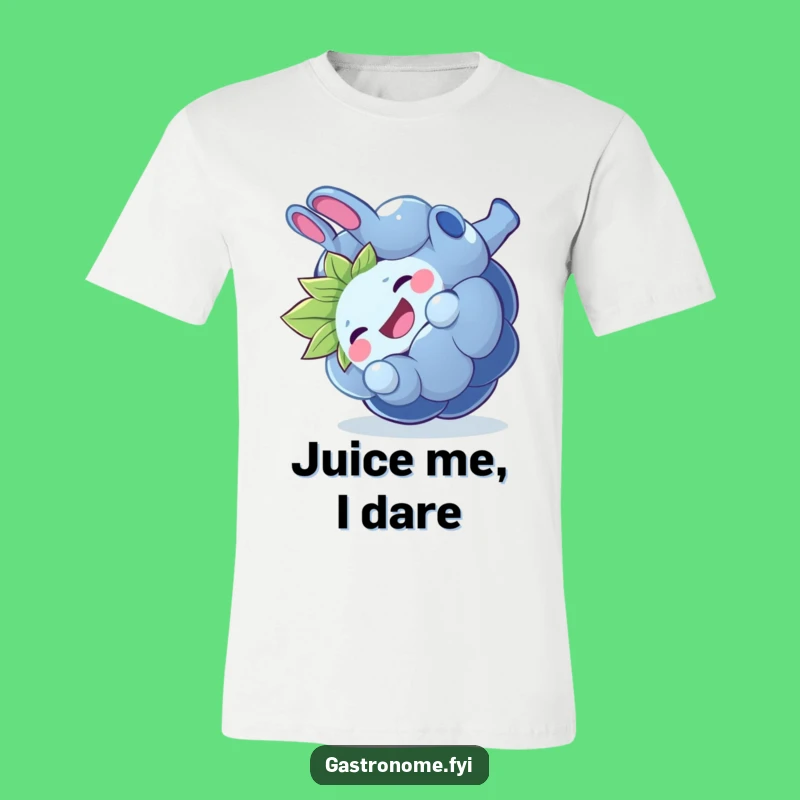 Funny Giggling Blueberry T-Shirt, Playful Fruit Acrobat Tee