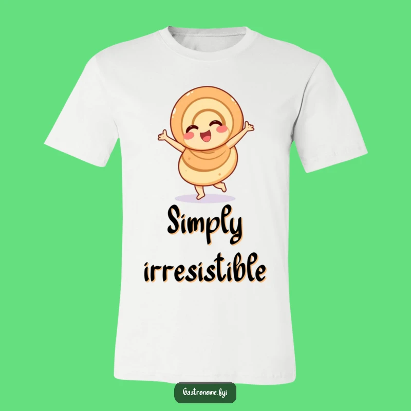 Funny Overjoyed Cinnamon Roll T-Shirt, Cheerful Swirl Pastry Tee