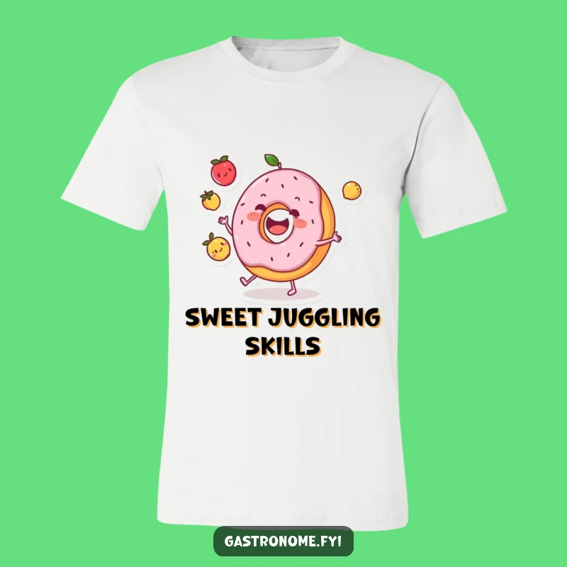 Funny Donut Juggling Fruits T-Shirt - Hilarious Foodie Apparel for Him/Her