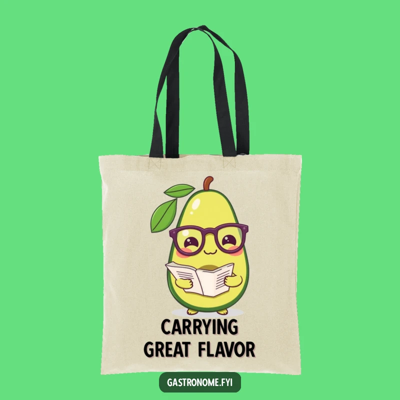 Funny Avocado Tote Bag: A Pleased Chef's Recipe Holder, Perfect Humorous Gift!