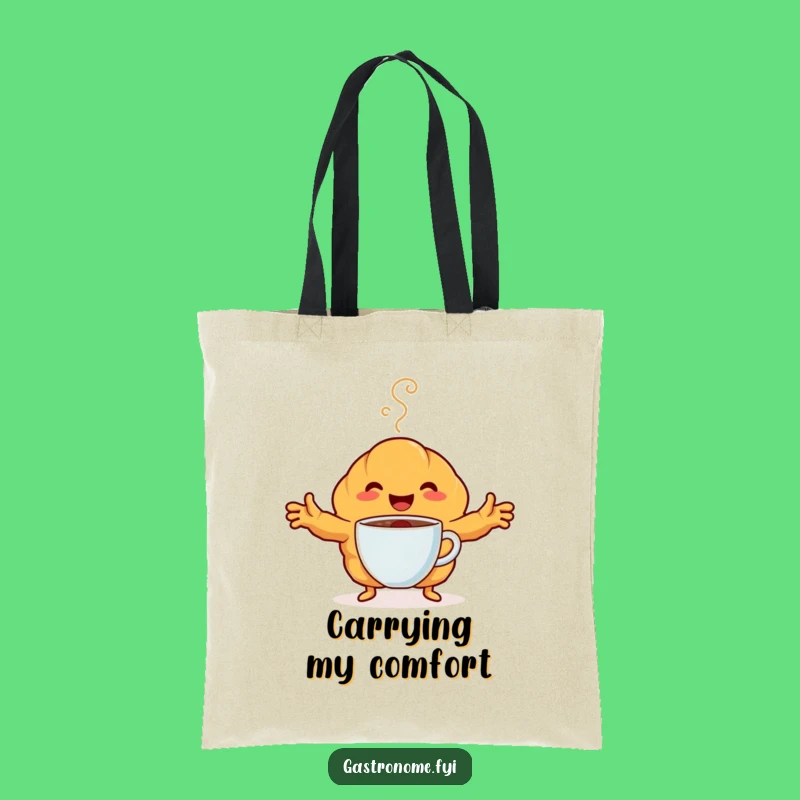 Funny Croissant Coffee Tote Bag: Happy Hugger, Perfect Humorous Carry-All