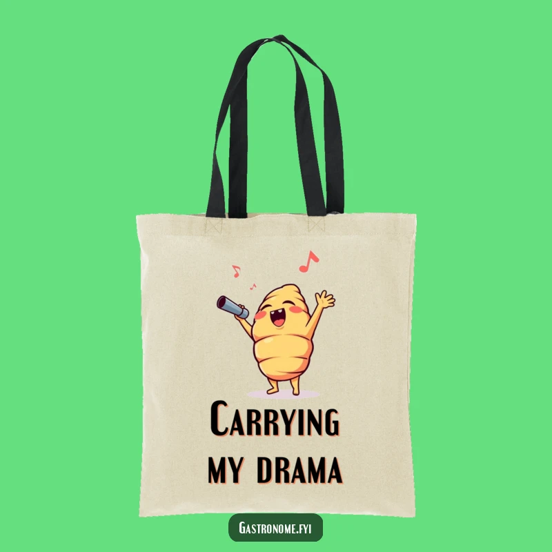 Funny Croissant Opera Singer Tote Bag - Stylish & Humorous Grocery or Book Bag