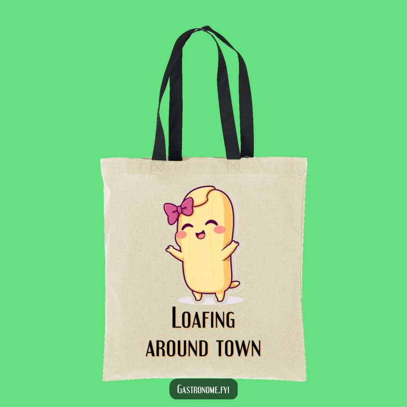 Funny Baguette Bow Tote Bag - Carry Your Dramatic Flair