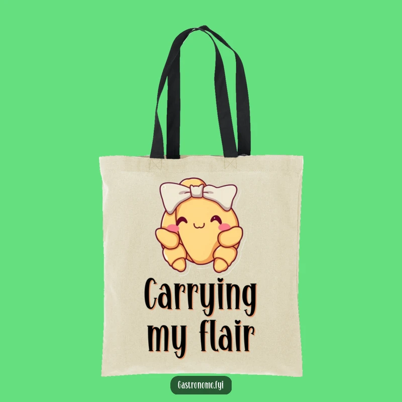 Funny Croissant Bow Tote Bag: Stylish Carry-All, Parisian Flair, Practical Funny Gift