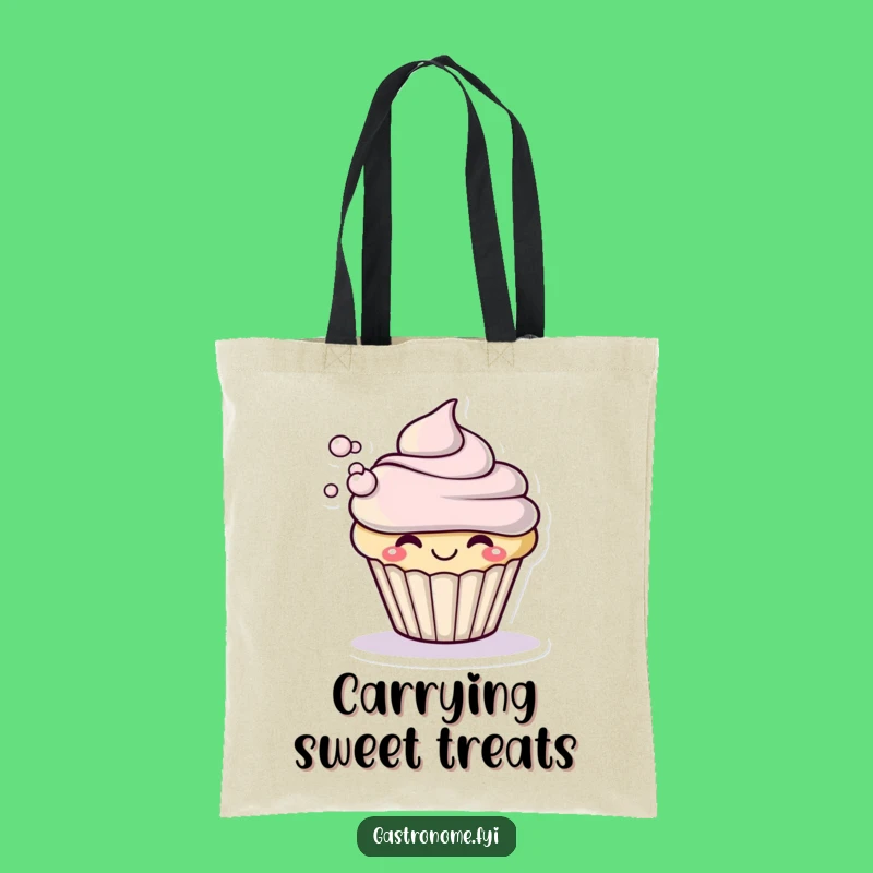 Funny Cupcake Frosting Puff Tote Bag: Carry Sweetness