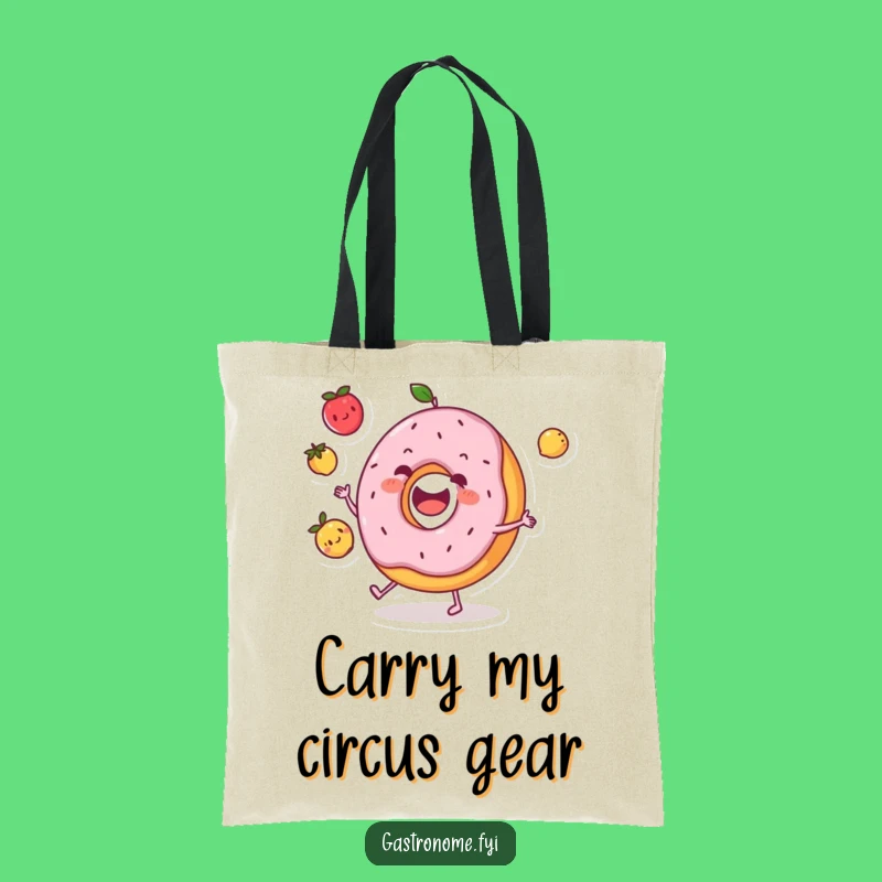 Funny Donut Juggling Fruits Tote Bag - Stylish & Humorous Carry-All