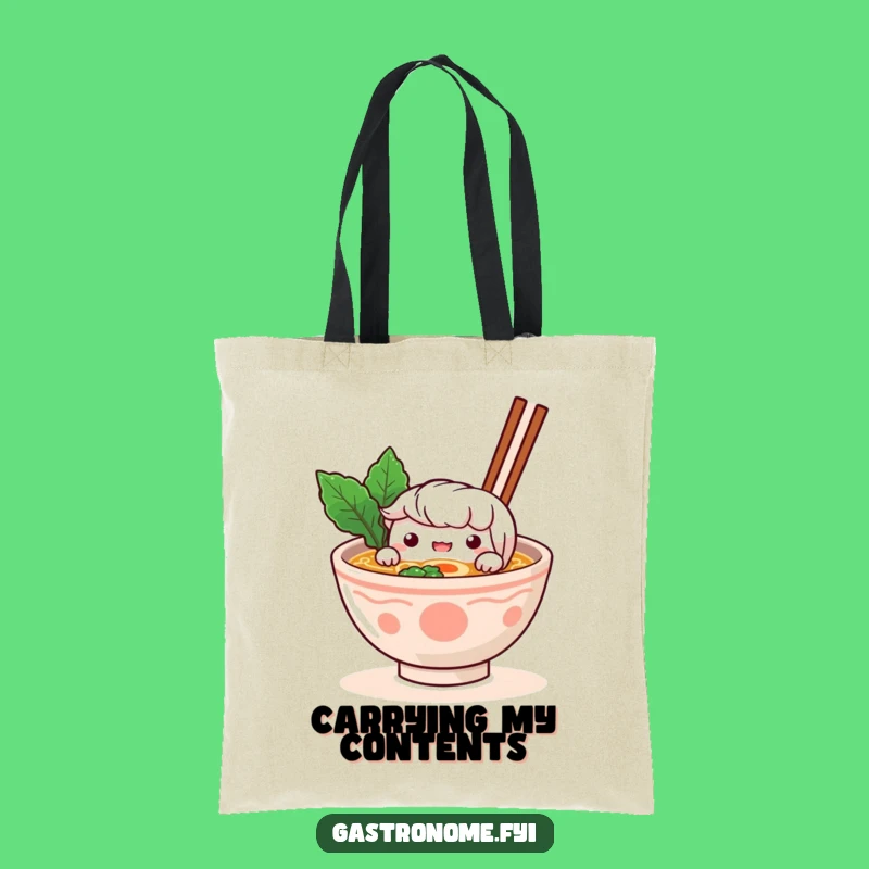 Funny Ramen Peek Tote Bag: Carry Your Curiosity - Great Funny Gift
