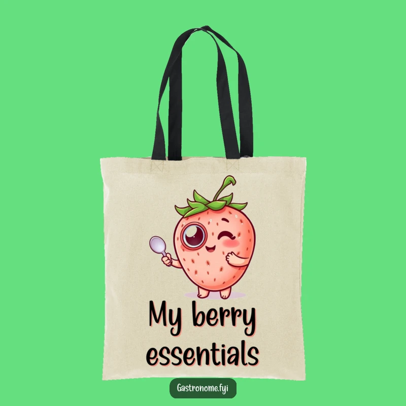 Funny Strawberry Monocle Tote Bag: Sophisticated Style for Everyday Errands