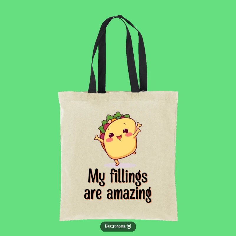 Funny Smiling Taco Tote Bag: Hilarious Mexican Food Accessory for Cartwheel Lovers